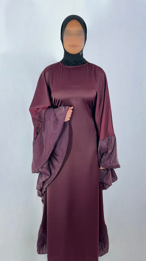ABAYA BUTTERFLY BURGUNDY