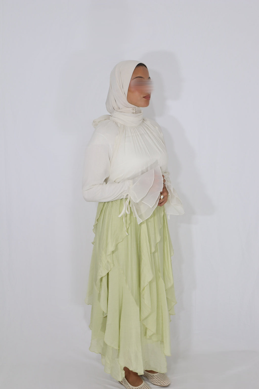 RUFFLED SKIRT GREEN