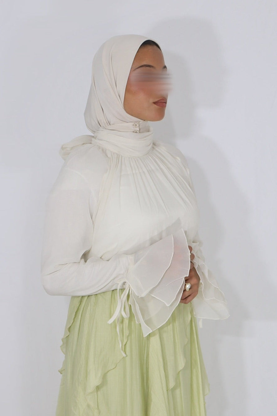 FLARED SLEEVE TOP WHITE